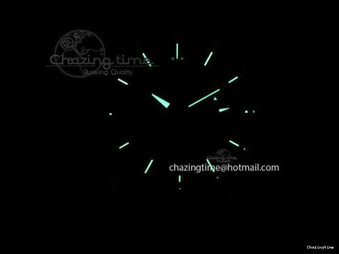 0517 Trendsetting Speedmaster ’57 SS Chrono AXF Best Edition RG Bezel Black Dial on Black Leather Strap A 8283